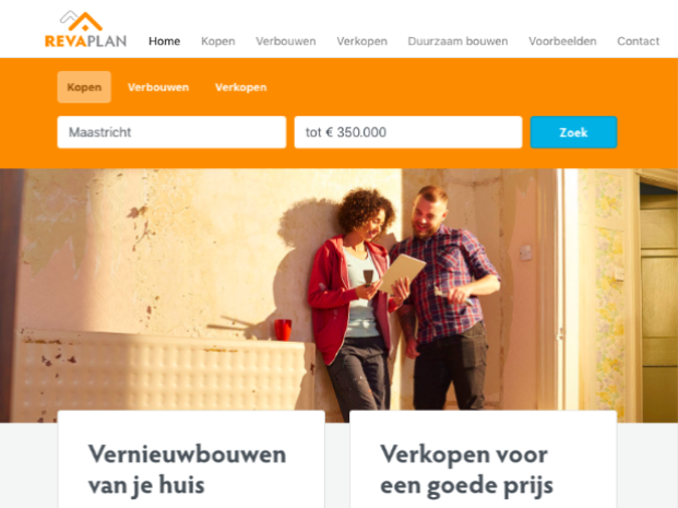 Revaplan homepage design